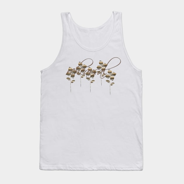 Pretty Gold Flowers Tank Top by technotext